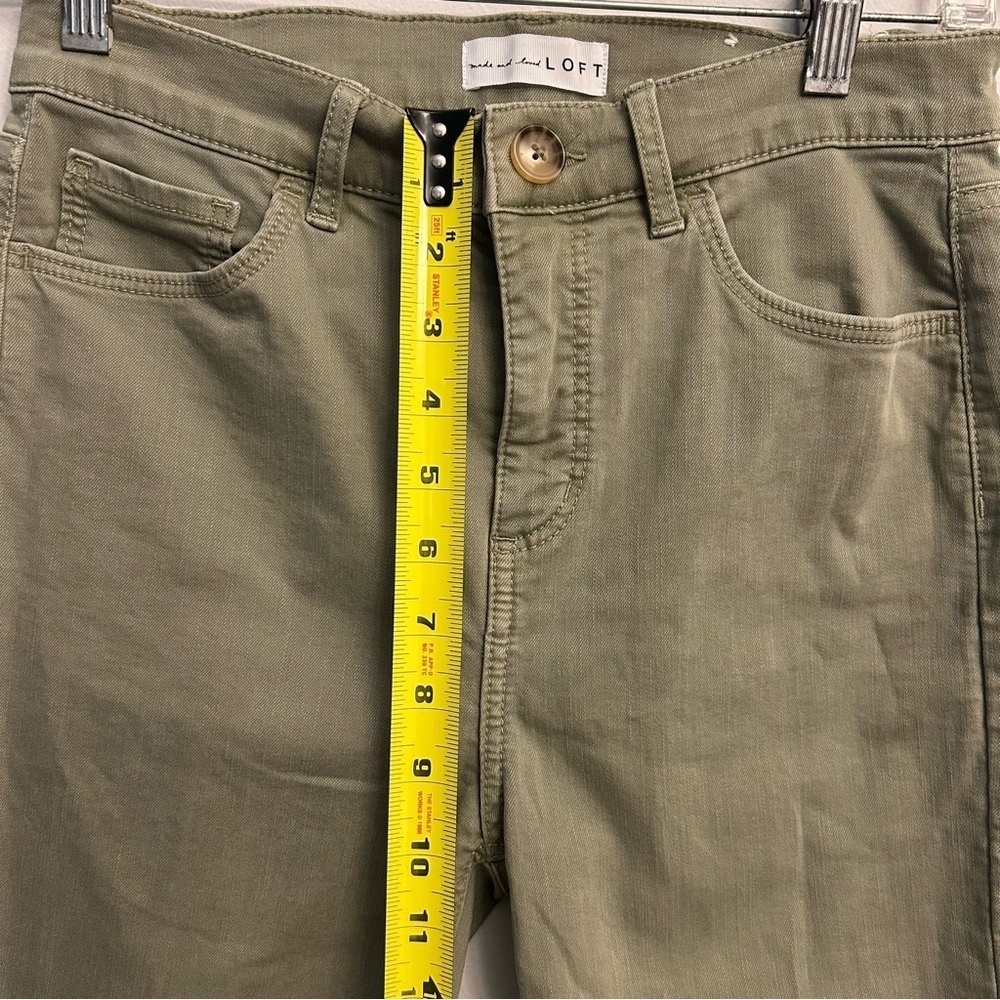 LOFT High Waist Skinny Crop Jeans Olive Green Size 4/27 - Picture 8 of 9